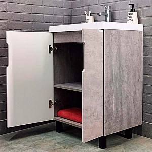 Тумба Марта Айсберг DA3503T бетон + умывальник Versalia Bazis 60. Изображение - 2