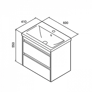 Тумба с умывальником AM.PM Pulse M91-FHX0602-WCC0602WG подвесная. Изображение - 4