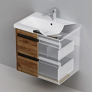 Тумба с умывальником AM.PM Pulse M91-FHX0602OF-WCC0602WG дуб подвесная. Изображение - 2