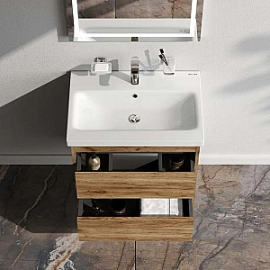 Тумба с умывальником AM.PM Pulse M91-FHX0602OF-WCC0602WG дуб подвесная. Изображение - 4