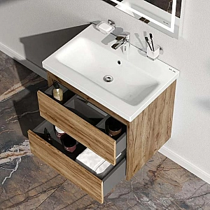 Тумба с умывальником AM.PM Pulse M91-FHX0602OF-WCC0602WG дуб подвесная. Изображение - 5