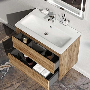 Тумба с умывальником AM.PM Pulse M91-FHX0752OF-WCC0752WG дуб подвесная. Изображение - 6