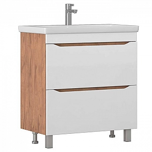 Тумба Vigo Grani 750-0-2 2 ящика дуб золотой + умывальник Kirovit Оскар 75