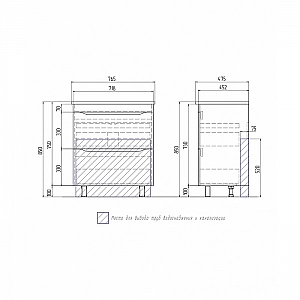 Тумба Vigo Grani 750-0-2 2 ящика дуб золотой + умывальник Kirovit Оскар 75. Изображение - 5