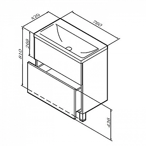 Тумба с умывальником AM.PM Gem M90-FSX0752-WC0752WG. Изображение - 4