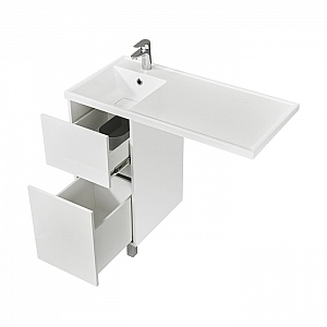 Тумба Акватон Лайн 1A232201LF010 + умывальник Акватон Лайн 100 1A72073KLF010. Изображение - 2