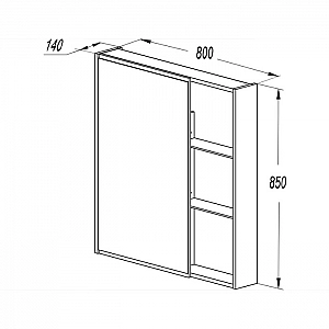 Зеркало-шкаф Акватон Амели 80 1A262602AE820 антрацит. Изображение - 5