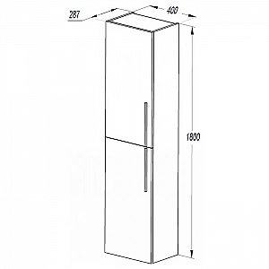 Шкаф-пенал Акватон Амели 1A262503AE7A0 дымка. Изображение - 3