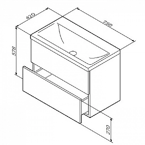 Тумба с умывальником AM.PM Gem M90-FHX0752-WC0752WG подвесная. Изображение - 10