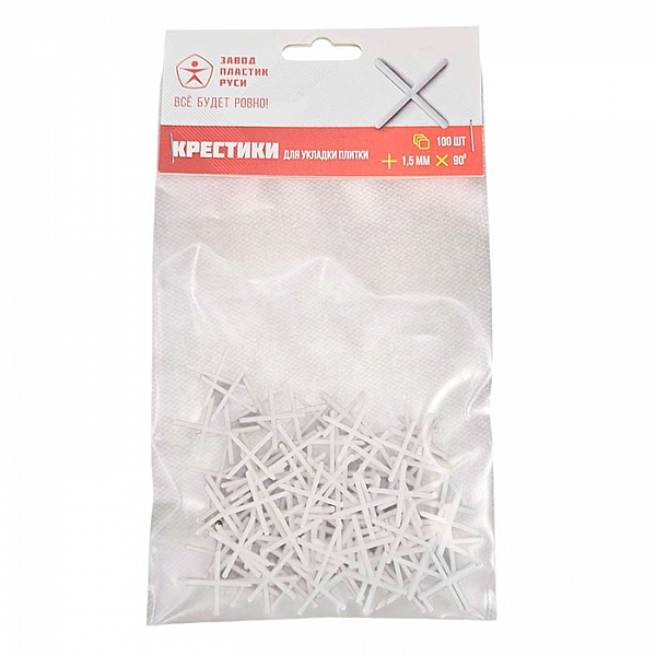 Крестики для плитки Пластик Руси 1.5 мм 100 шт