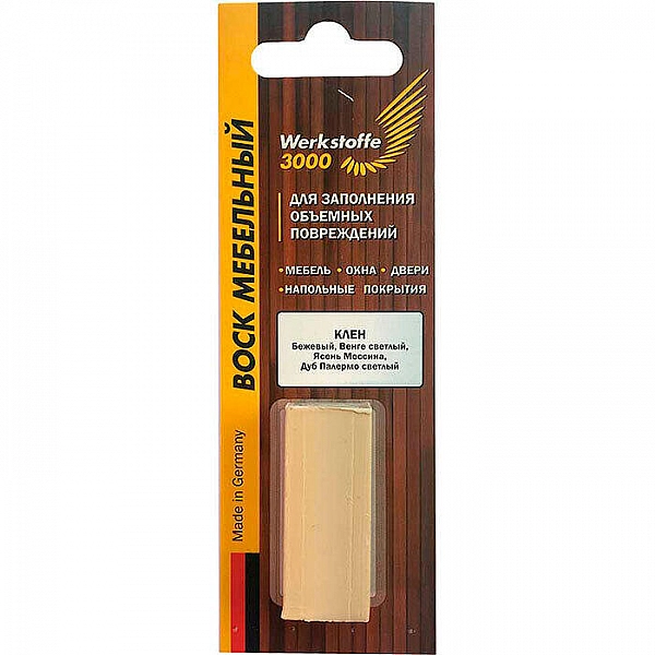 Воск мебельный Werkstoffe 3000 С12-015 для заполнения объемных повреждений