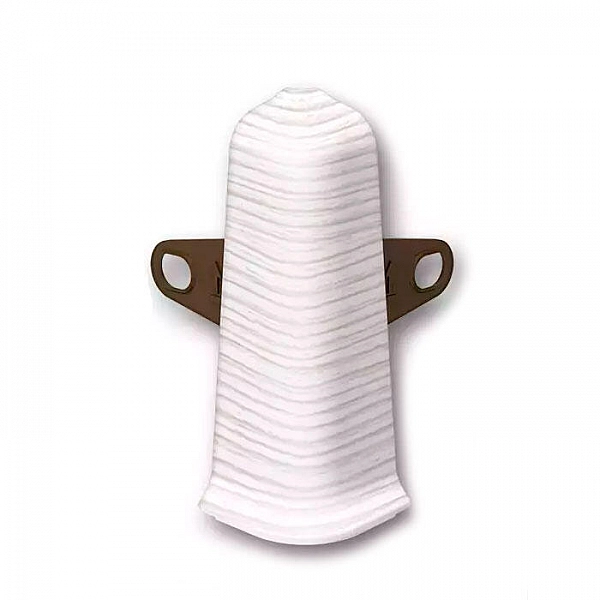 Угол наружный для плинтуса Ideal Deconika 70 мм 255 Ясень бьянко