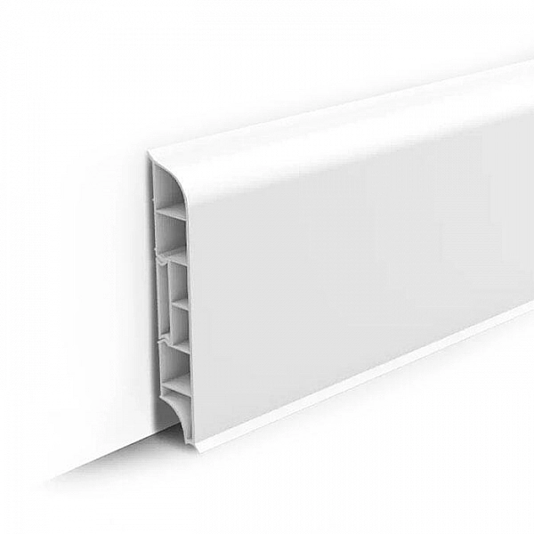 Плинтус напольный Ideal Дюра 001 Белый округлый 2200*80*16 мм