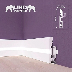 Плинтус напольный Солид UHD Polymer 1 15/90CL Белый 2400 мм. Изображение - 2