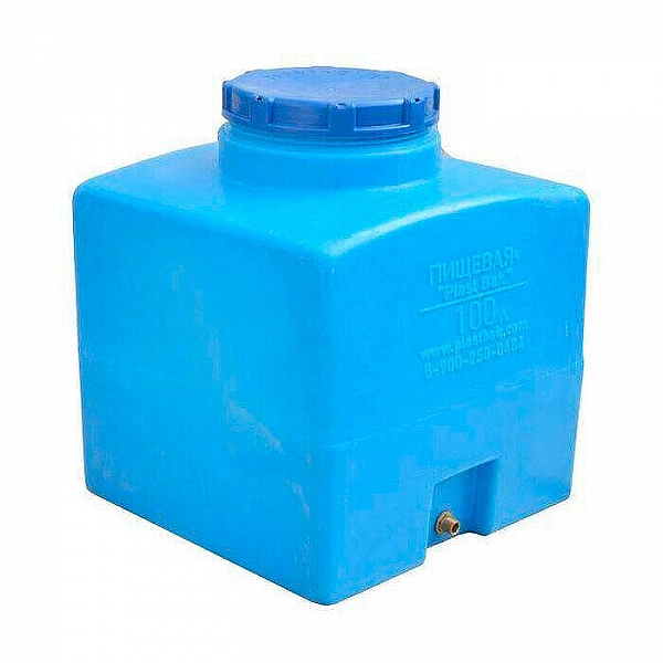 Емкость 100 л Пласт Бак квадратная синяя