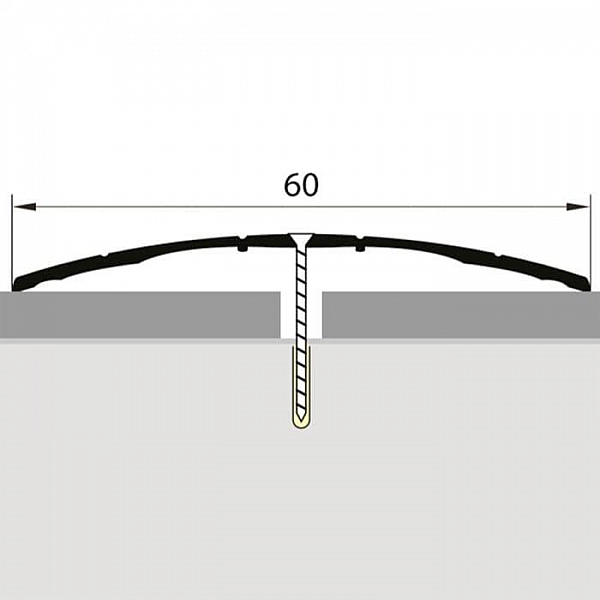 Порог Русский профиль 60 мм Серебро матовое 0.9 м
