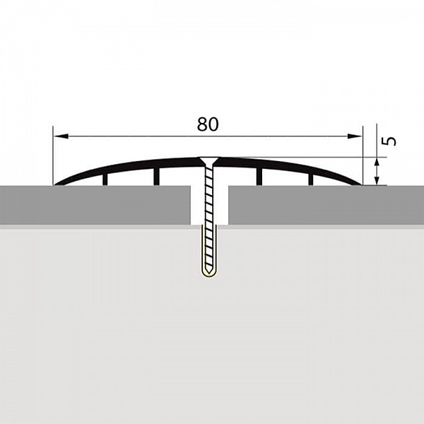 Порог Русский профиль 80 мм Серебро матовое 1.8 м