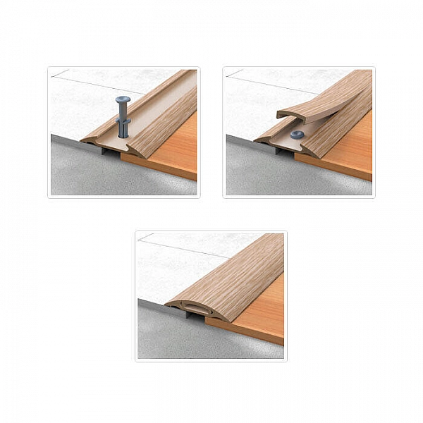 Порог Ideal 42 мм 205 Дуб капучино 1.6 м с монтажным каналом