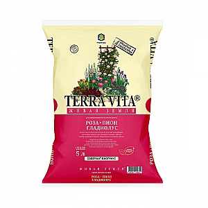 Почвогрунт Terra Vita Живая земля Роза Пион Гладиолус 5 л
