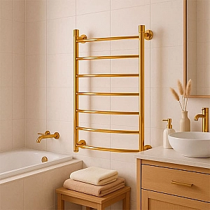 Полотенцесушитель Gloss & Reiter Terra. Л. 50*80.Т8.G1 Gold короткая резьба. Изображение - 4