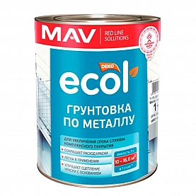 Грунтовка MAV Ecol ГФ-021 по металлу красно-коричневый 1 л