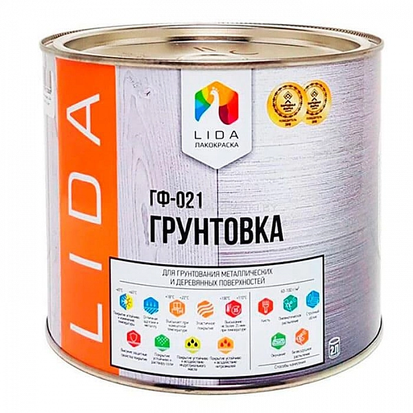 Грунтовка Lida ГФ-021 красно-коричневый 2 кг