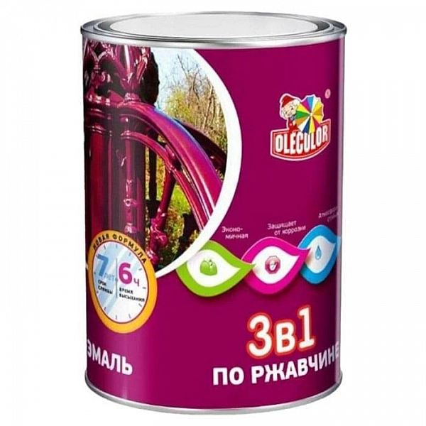 Грунт-эмаль по ржавчине Olecolor красно-коричневый 0.9 кг