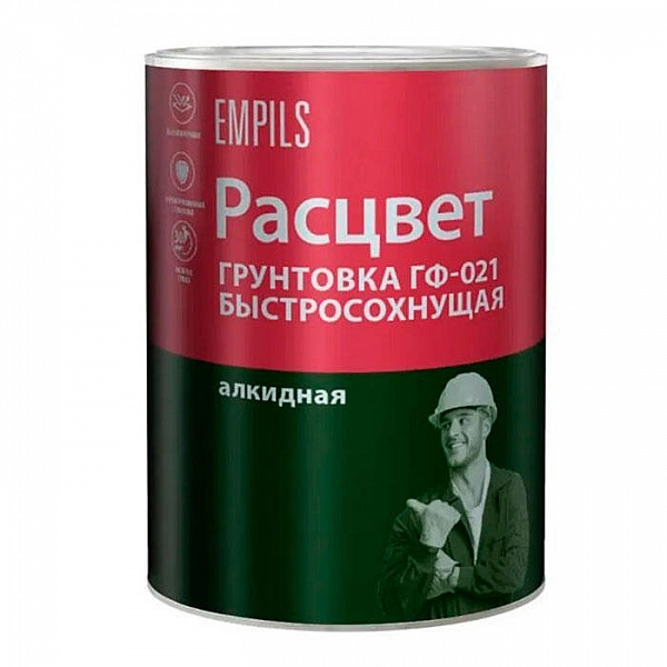 Грунтовка быстросохнущая Расцвет ГФ-021 красно-коричневая 1 кг
