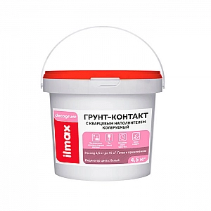 Грунт-контакт ilmax decogrunt колеруемый белый 4.5 кг