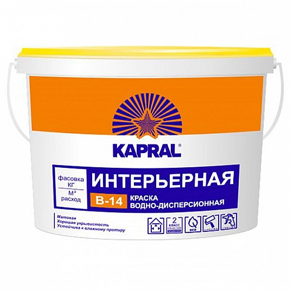 Краска Kapral В-14 интерьерная 10 л белая