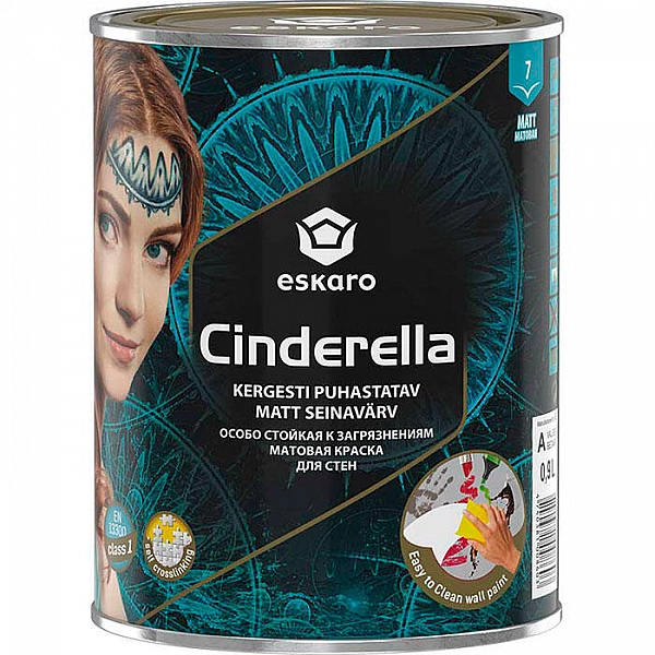 Краска Eskaro Cinderella матовая особо стойкая к загрязнениям 0.9 л