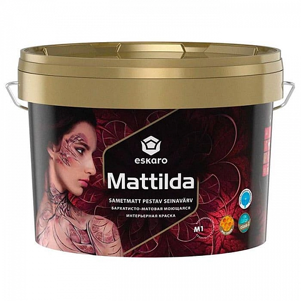 Краска Eskaro Mattilda для стен и потолков бархатисто-матовая 9.5 л белая