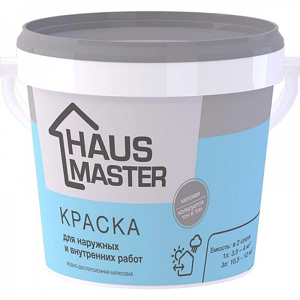 УЦЕНКА Краска MAV Haus Master для внутренних и наружных работ 3 л розовая