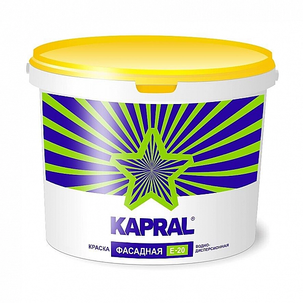 Краска Kapral Е-20 фасадная 7.5 кг белая