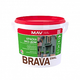 Краска MAV Brava Эко-Дом 3 л белая полуглянцевая