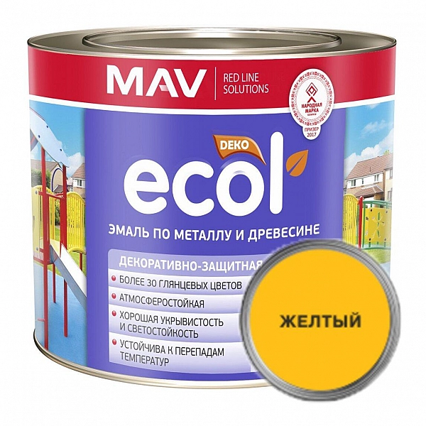 Эмаль Mav Ecol ПФ-115 2.4 л желтая