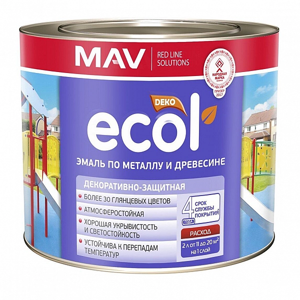 Эмаль Mav Ecol ПФ-115 2.4 л зеленое яблоко