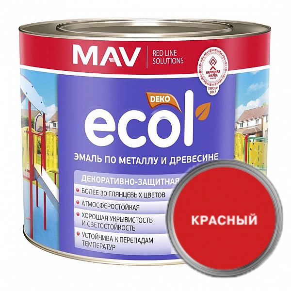 Эмаль Mav Ecol ПФ-115 2.4 л красная