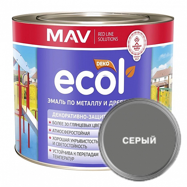 Эмаль Mav Ecol ПФ-115 2.4 л серая