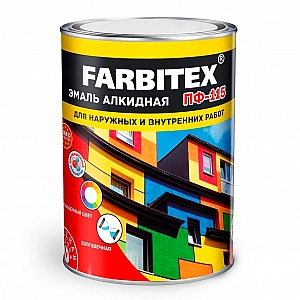 Эмаль Farbitex ПФ-115 0.8 кг красная