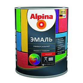 Эмаль Alpina универсальная база 1 глянцевая 0.75 л белая