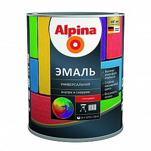 Эмаль Alpina универсальная База 1 глянцевая 0.75 л белая
