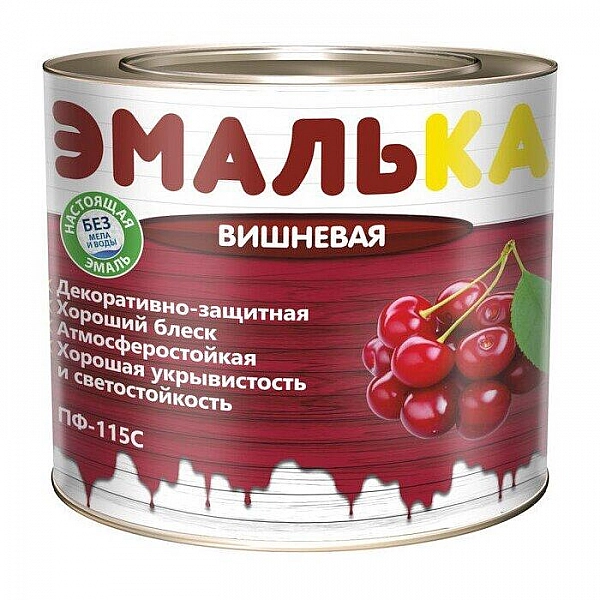 Эмаль Mav ПФ-115С Эмалька 2 л вишневая