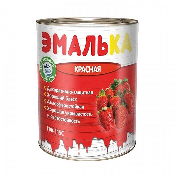 Эмаль Mav ПФ-115С Эмалька 0.9 л красная