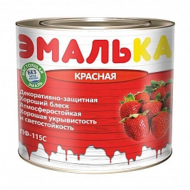 Эмаль Mav ПФ-115С Эмалька 2 л красная