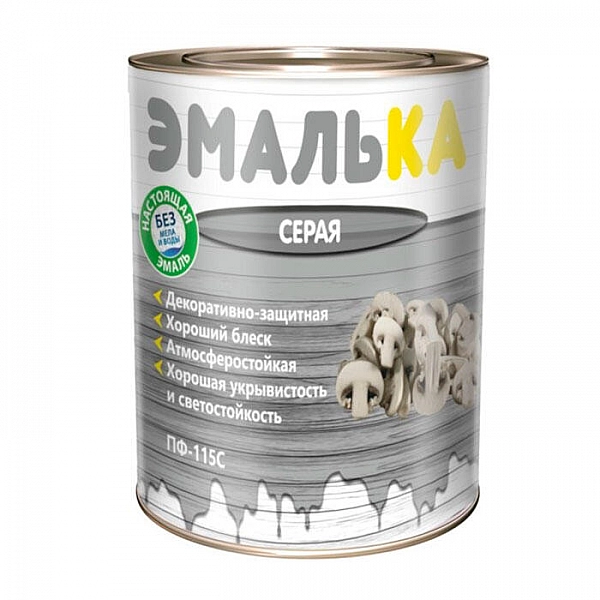 Эмаль Mav ПФ-115С Эмалька 0.9 л серая