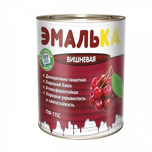 Эмаль Mav ПФ-115С Эмалька 0.9 л вишневая