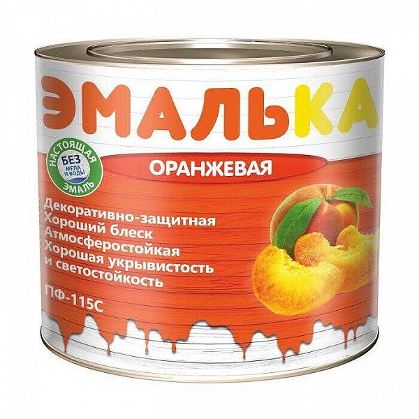 Эмаль Mav ПФ-115С Эмалька 2 л оранжевая