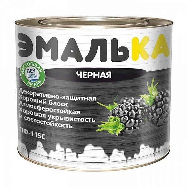 Эмаль Mav ПФ-115С Эмалька 2 л черная