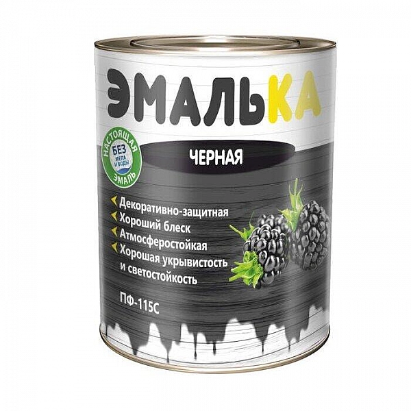 Эмаль Mav ПФ-115С Эмалька 0.9 л черная